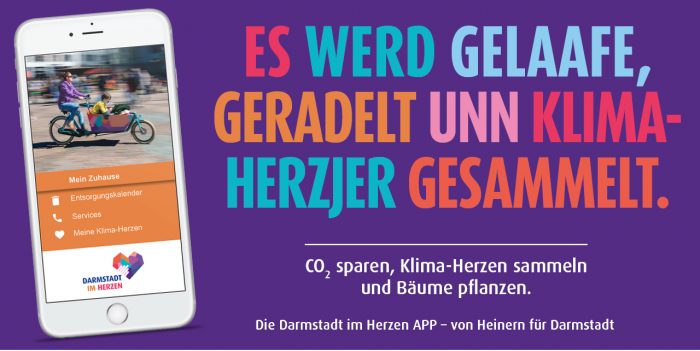 DIH APP Klimaherzen Darmstadt im Herzen HEAG Nachhaltigkeit Aufforstung Klimaschutz Gesundheit Mobilität