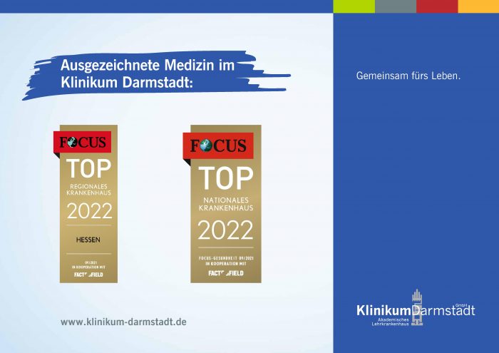 Klinikum Darmstadt ist erneut Top-Nationale und Top-Regionale Klinik